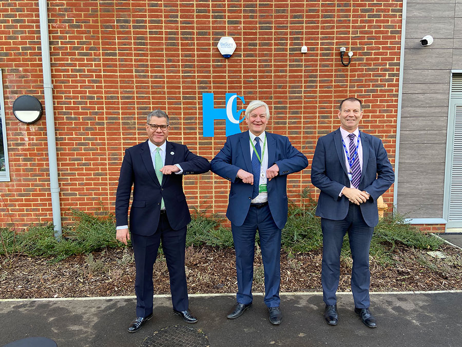COP26 President, The Rt Hon Alok Sharma MP, Cllr Bob Standley, Lead Member for Education at East Sussex County Council and Phil Matthews, Executive Principal.