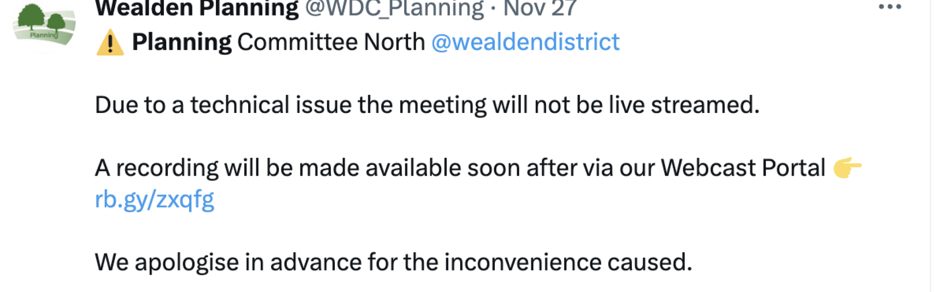 Council meeting blacked out by ongoing technical issues at Green/Lib Dem-run Wealden