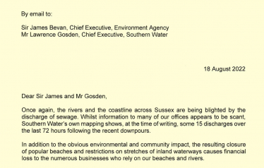 Conservative MPs in Sussex demand an end to ‘unacceptable’ Sewage Discharge in strongly-worded letter